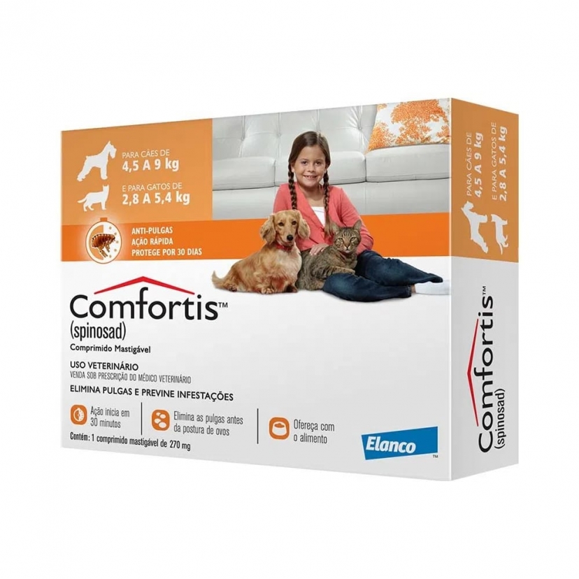 COMFORTIS 4,5 A 9KG 270MG (LARANJA)