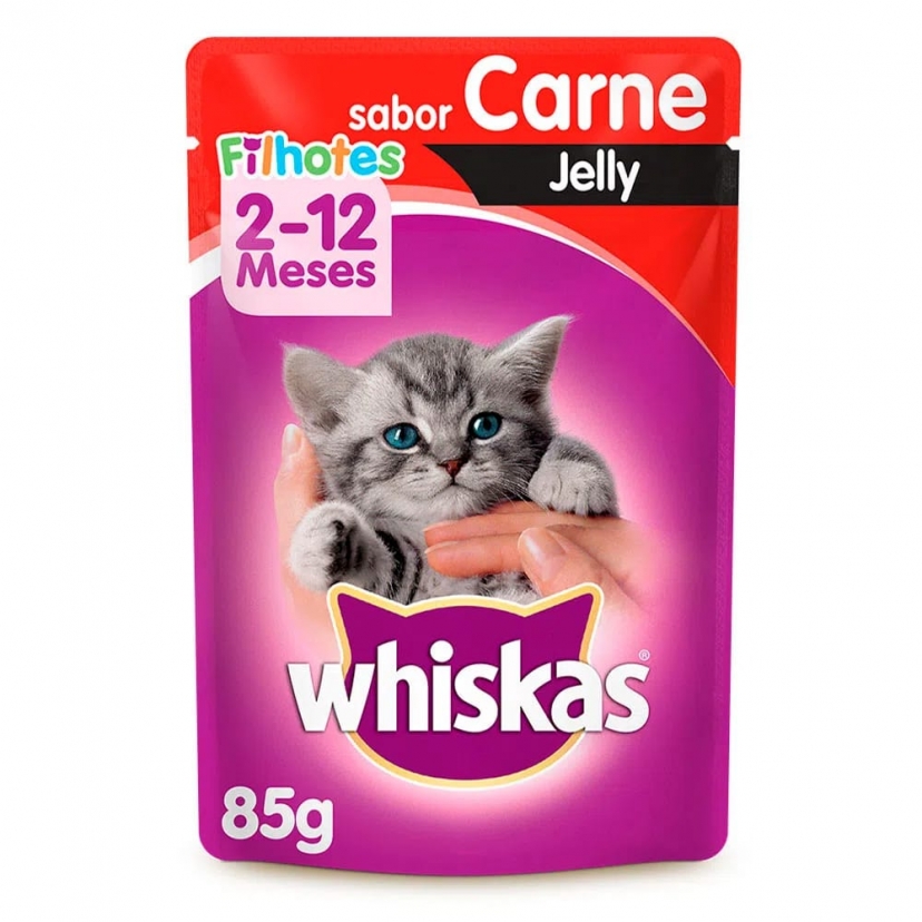 WHISKAS SACHE 85G FILHOTE CARNE JELLY 