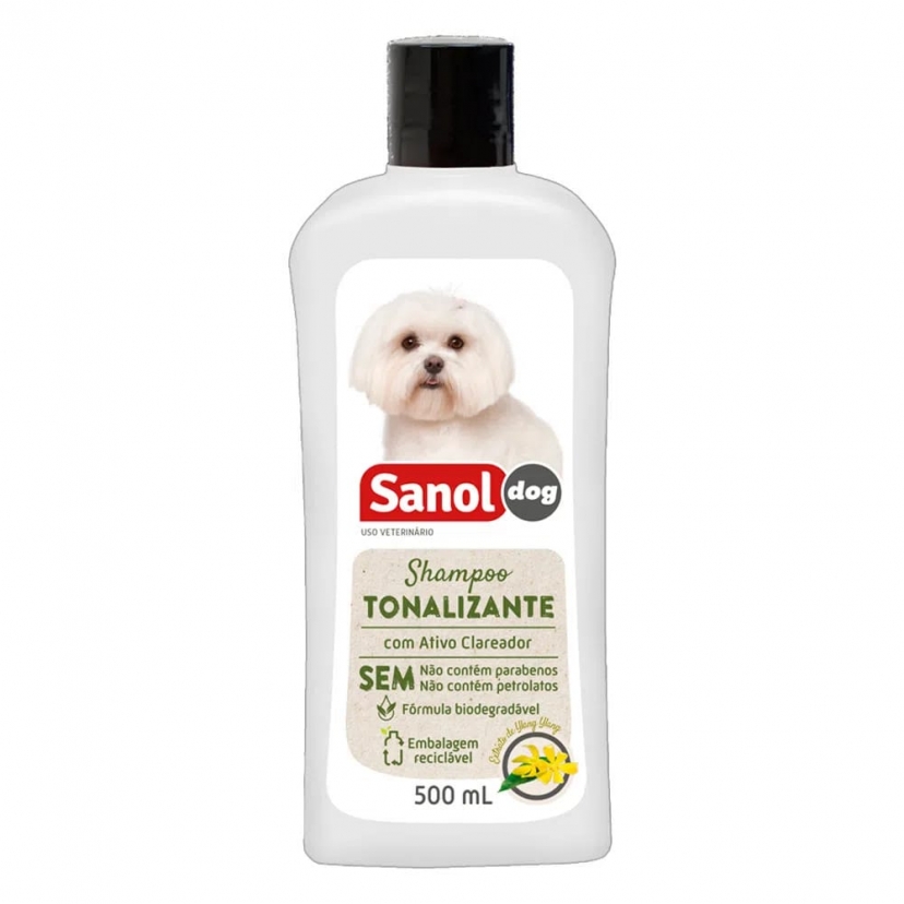 SANOL DOG SHAMPOO TONALIZANTE PELOS CLAROS 500ML