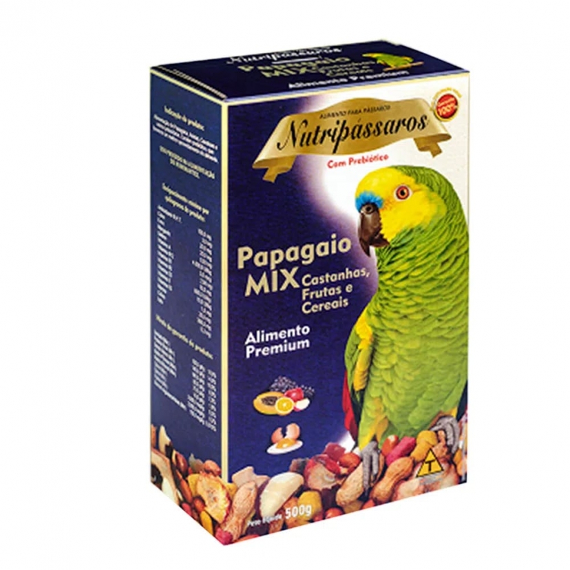 NUTRIPASSAROS PAPAGAIO MIX CASTANHAS 500G