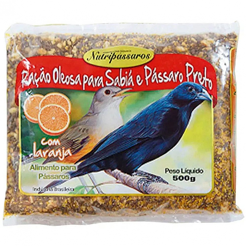 NUTRIPASSAROS PASSARO PRETO OLEOSA LARANJA 500G