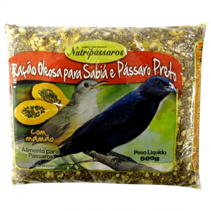 NUTRIPASSAROS PASSARO PRETO OLEOSA MAMAO 500G