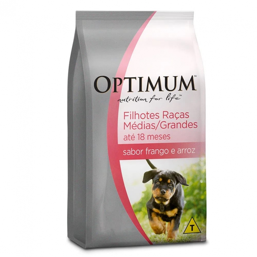 OPTIMUM FILHOTE RACAS MEDIAS E GRANDES 3KG FRANGO E ARROZ