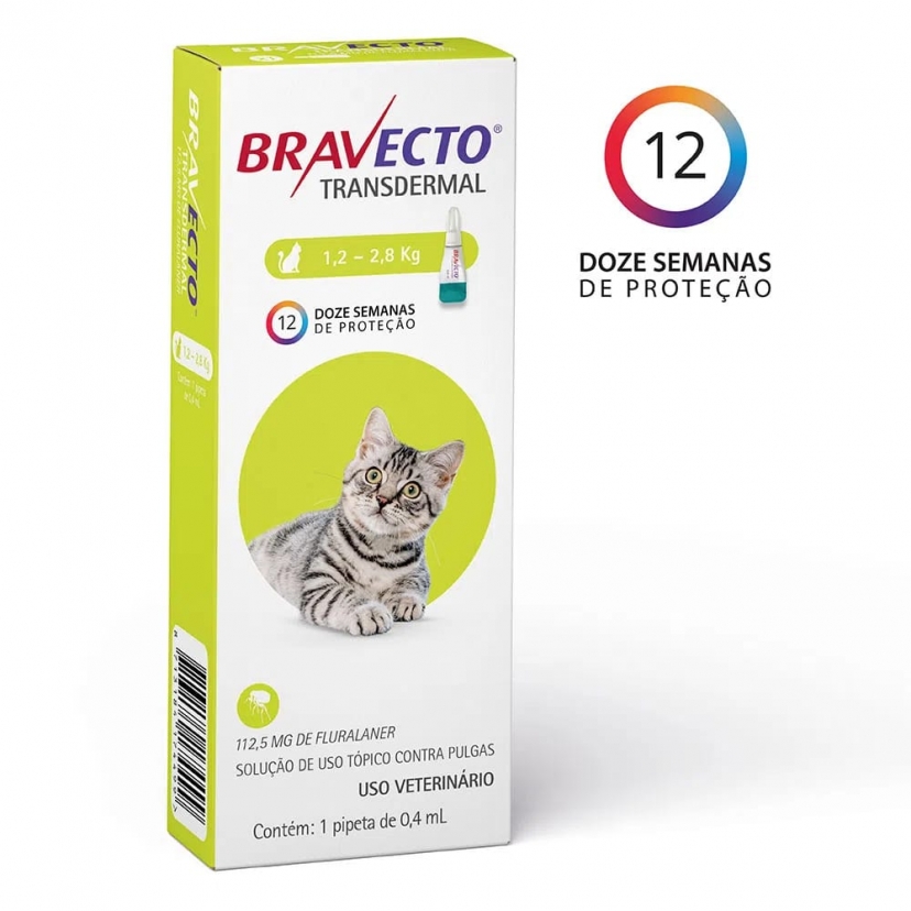 BRAVECTO TRANSDERMAL GATOS 1,2-2,8KG 112,5MG 