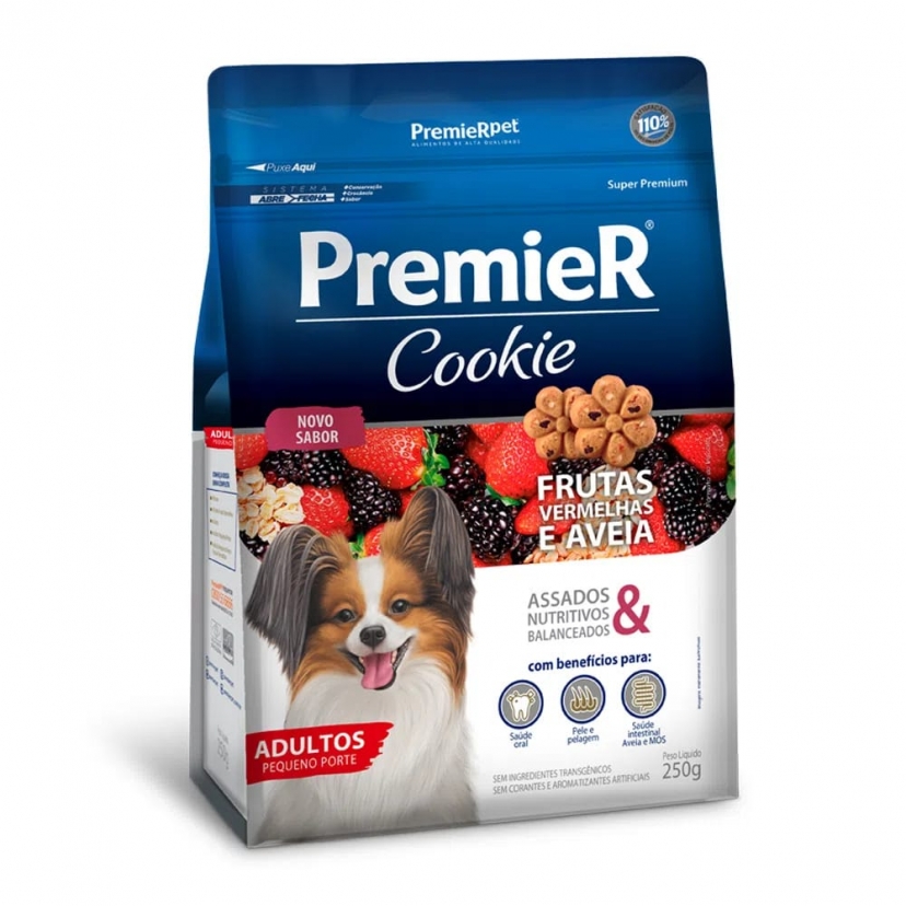 PREMIER COOKIE FRUTAS VERMELHAS 250G ADULTO RP 