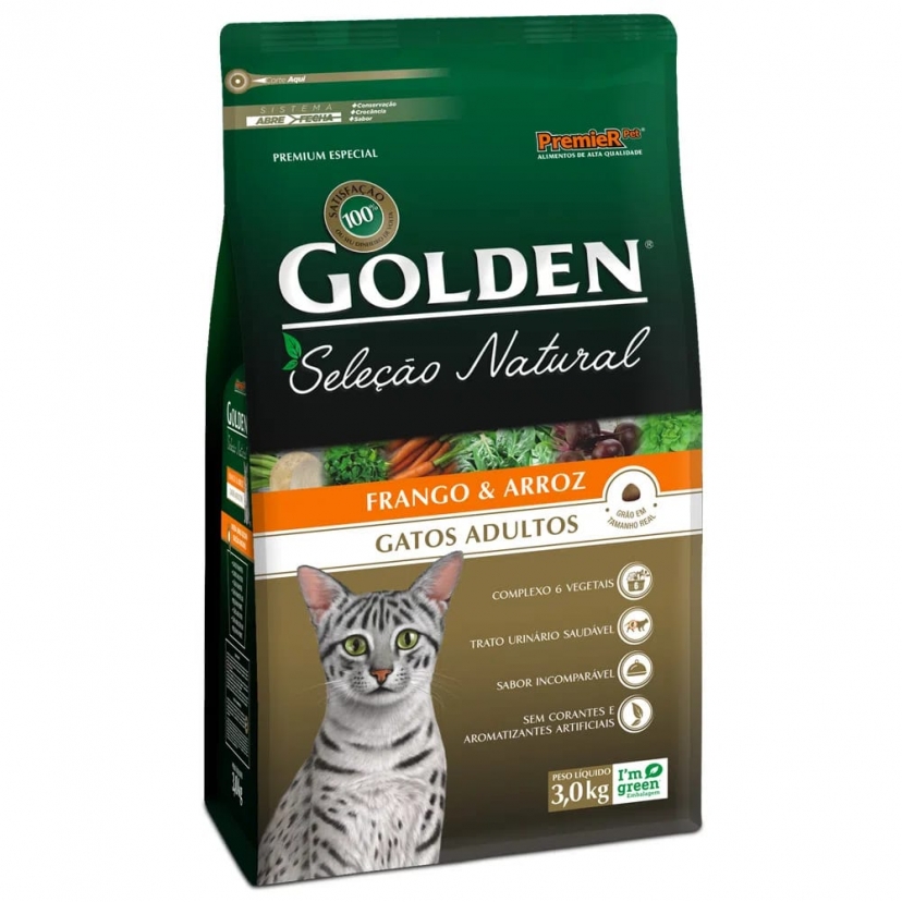 GOLDEN SELECAO NATURAL GATO ADULTO 3KG