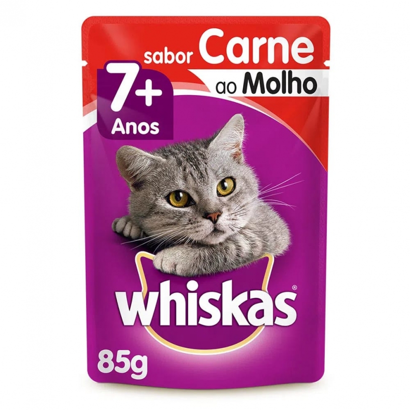 WHISKAS SACHE 85G CARNE 7+