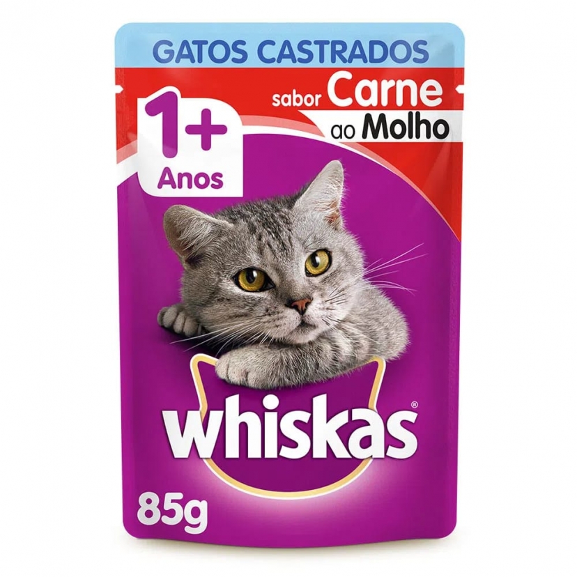 WHISKAS SACHE 85G CASTRADO CARNE 