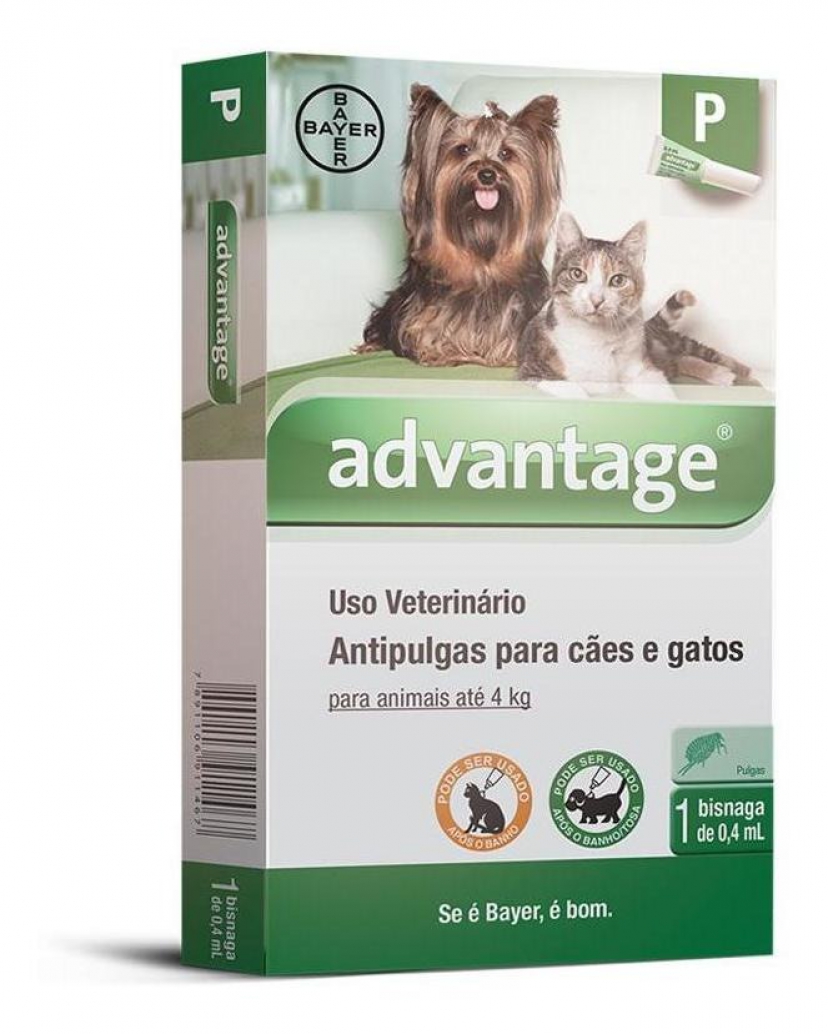 ADVANTAGE CAES E GATOS ATE 4KG 0,4ML