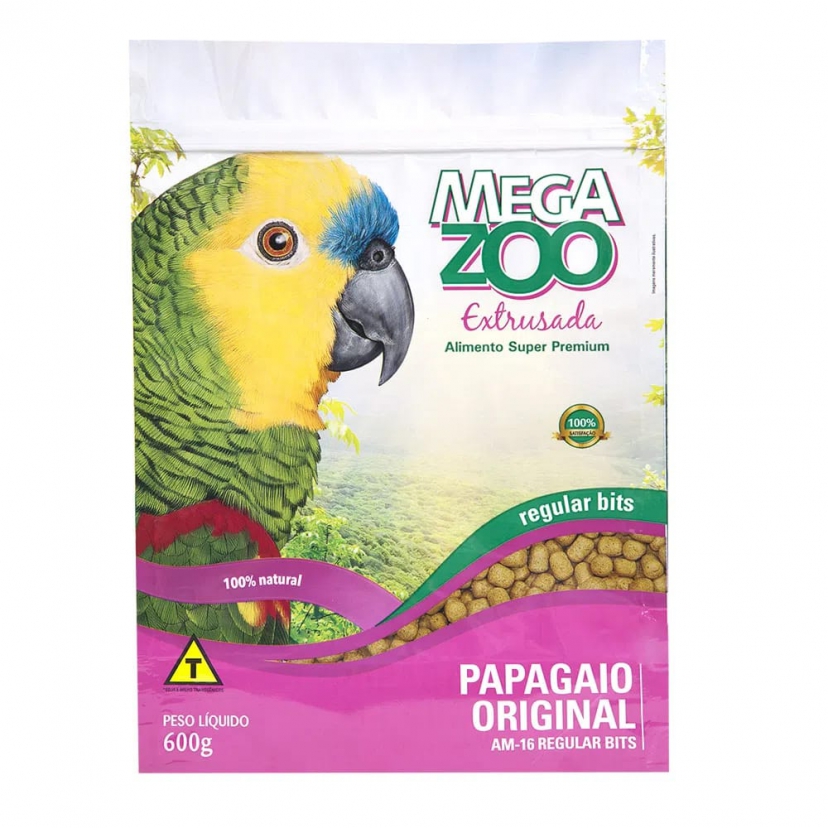 MEGAZOO EXTRUSADA PAPAGAIOS REGULAR 600G